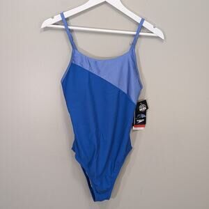 Speedo Swimsuit Asymmetrical Colorblock One Piece - Size 6